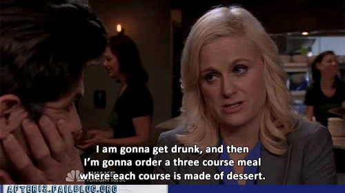 Parks and Recreation Leslie Knope 3 courses of dessert