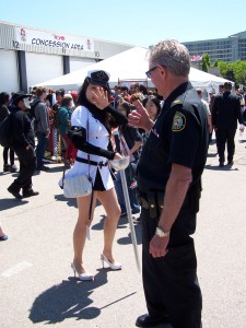 Toronto's Finest came by the con to keep an eye on the events and took quite a liking to the cosplayers!